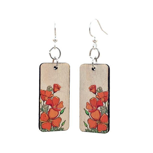 California Poppy Earrings