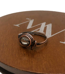 Wire Wrapped Copper Birthstone Crystal Ring