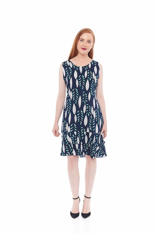 THE LEAFY DRESS IN INDIGO BLUE