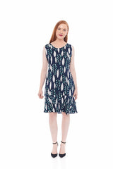 THE LEAFY DRESS IN INDIGO BLUE