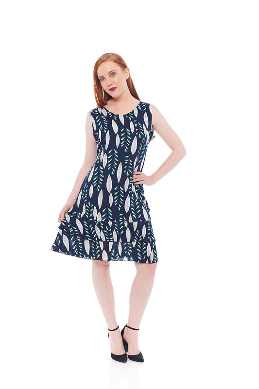 THE LEAFY DRESS IN INDIGO BLUE