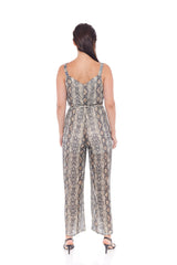 THE SNAKE BROWN JUMPSUIT IN BEIGE BROWN