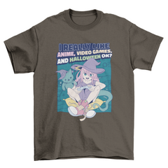 Halloween anime girl t-shirt design
