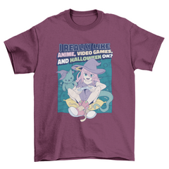 Halloween anime girl t-shirt design