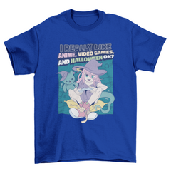 Halloween anime girl t-shirt design