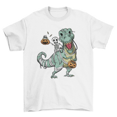Skeleton and t-rex Halloween t-shirt