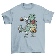 Skeleton and t-rex Halloween t-shirt