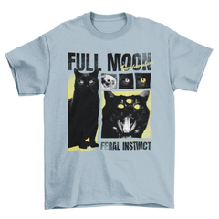 Animal Halloween Full Moon Black Cat Witches Quote "Full moon, feral