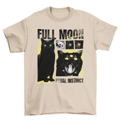 Animal Halloween Full Moon Black Cat Witches Quote "Full moon, feral