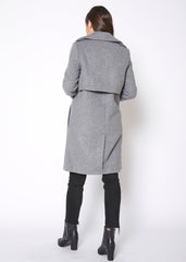 Women's Wool Blended Overlay Notch Collar Coat