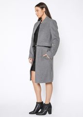 Women's 2 In 1 Brushed Wool Open Front Zipper Coat Jacket