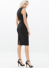 Women's Set Impression Keyhole Front Midi Dress In Black