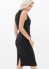 Women's Set Impression Keyhole Front Midi Dress In Black