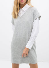 Women's Casual Heather Grey V-Neck Dress