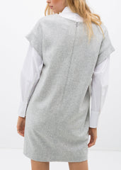 Women's Casual Heather Grey V-Neck Dress