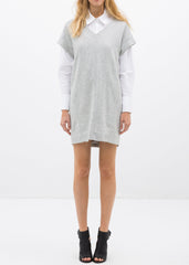 Women's Casual Heather Grey V-Neck Dress