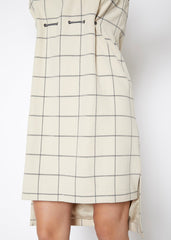 Window Pane Plaid High Low Sleeveless Dress