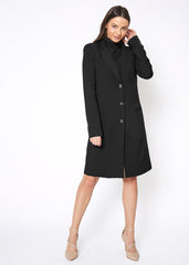 Women's Notch Lapel Longline Button Front Jacket