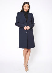 Women's Notch Lapel Longline Button Front Jacket