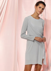 Women's Twist Front Dress In Dove Silver