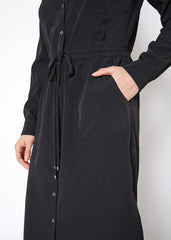 Women's Long Mock Neck Shirt Dress