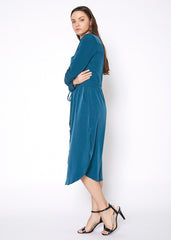 Women's Long Mock Neck Shirt Dress