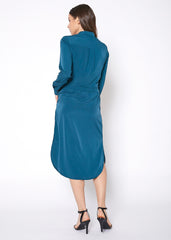 Women's Long Mock Neck Shirt Dress