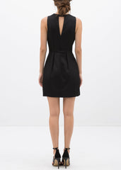 Women's Sleeveless Keyhole Dress In Black