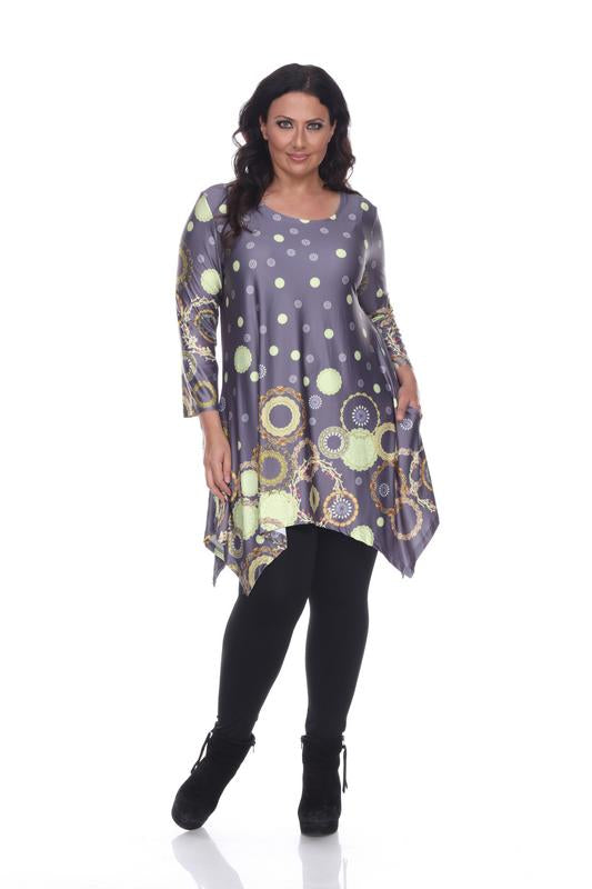 PS1301-29 3X Plus Size Erie Tunic 29, Grey - 3XL