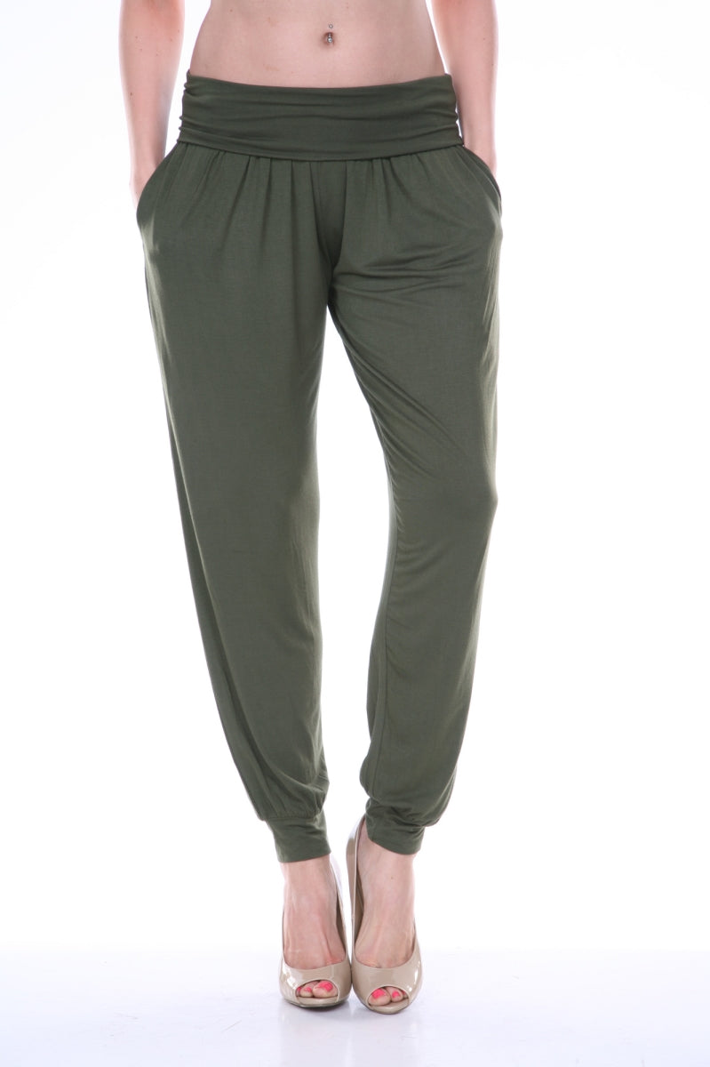 White Mark 560-Olive-M Harem Pants, Olive - Medium