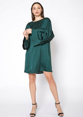 Satin Cross Back Tunic Dress