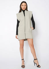 Women's Sleeveless Zip Up Vest Dress