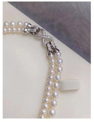 Double-Layered Pearl Choker Necklace