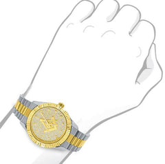 ARIES MASONIC ICED OUT HIP HOP METAL WATCH | 5629942