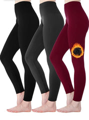 2 Pack Women‚Äôs Fleece Lined Leggings High Waist Stretchy warm