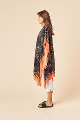 THE BURNT ORANGE KIMONO IN PAISLEY PRINT