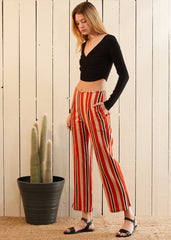 Women's Hi-waisted Cropped Pants in Poppy Multi