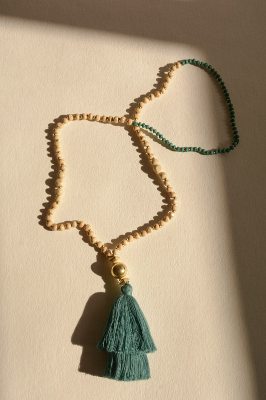 Bohemian Beaded Tassel Necklace