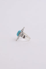 Square Cut Adjustable Turquoise Ring