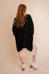 Ridged Rib Knit Ruana