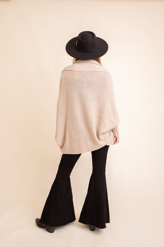 Cuddly Bat Sleeve Knit Cardigan