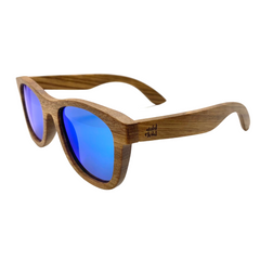 Zebra Wood with Blue Lenses