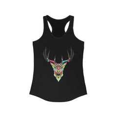 Color Elk Graphic Racerback Tank Top