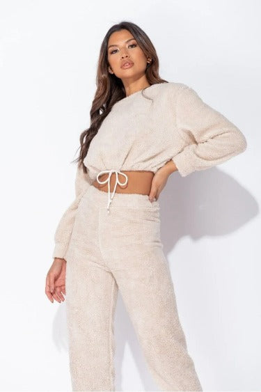 Teddy Borg Cropped Top Jogger Lounge Set