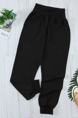 Green Casual Pocketed Elastic Waist Joggers