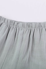 Green Casual High Waist Pocketed Ruffle Shorts