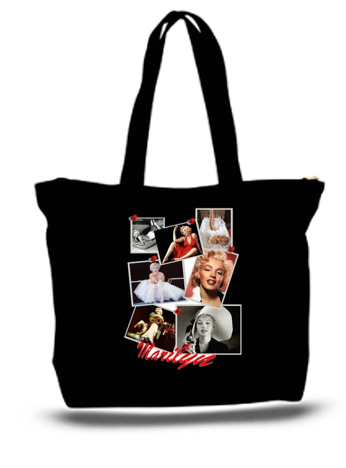 Marilyn Monroe Photo Collage Large Tote Grocery & Stuff Bag