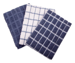 Ritz 82424 Terry Cotton Kitchen Towel  Blue - pack of 3