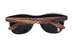 Zebrawood Sunglasses, Stars and Bars, Polarized, Handcrafted