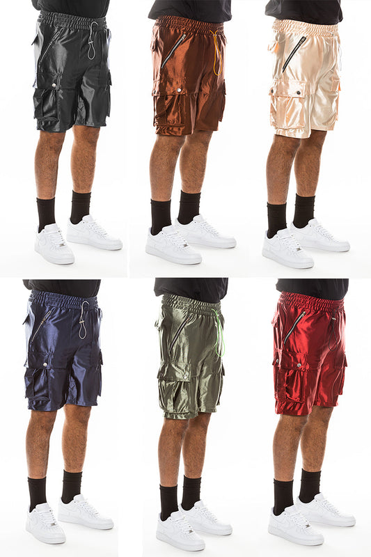 Satin Cargo Shorts